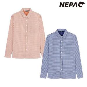 네파 7L31541 남성 시어서커 긴팔 체크 셔츠
