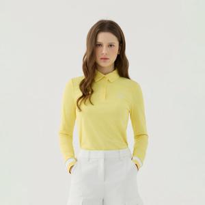 [마틴골프]여성 소매 컬러 카라 티셔츠 옐로우 (QW0EKS10263)