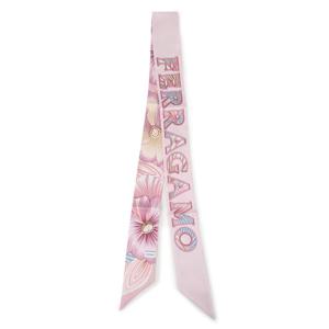 라프리마 페라가모 브레짜 프린트 실크 스카프 32-1247-002 PINK+BEIGE 789964