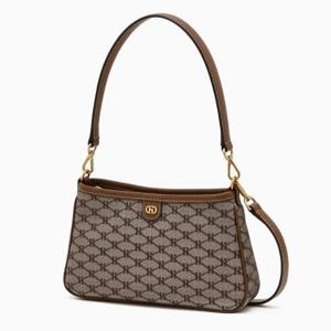 [헤지스ACC] 브라운 로고패턴 가죽 미니숄더백 HIWA6F811W2