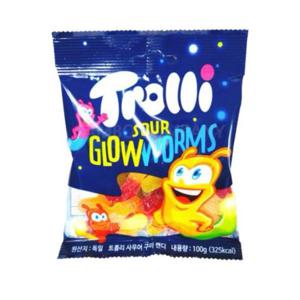 트롤리젤리 사우어젤리 글로우웜즈 1봉지(100g)
