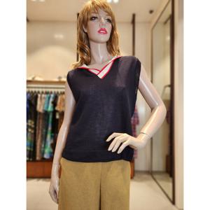 [베네통][베네통] 베네통 세일러 배색 슬리브리스 니트BAKVE1331