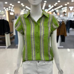 [숲]로비아 팔뚝슬림효과 스트라이프반팔블라우스 OC4SST2