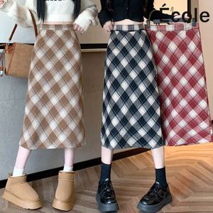 [에꼴드파리]로렌 체크 롱스커트_F3ZWSB001Z