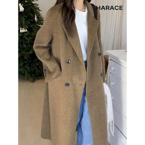 [헤레이스](울100%)헤링본 더블 핸드메이드 코트_YMSH24FW849