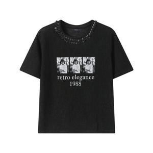 [GGPX]빈티지 라운드 프린팅 반팔 티셔츠 (GQBLW013D)