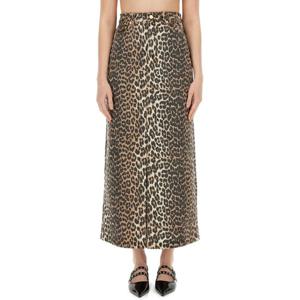 가니 레오파드 맥시 슬릿 스커트 J1445 943