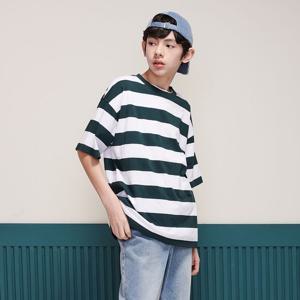 [에꼴리에]남자 여름이월 5부빅보더 스트라이프티(25B0407)