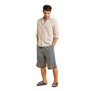 라페어 남자 트랜디셔널 블루 브라운 인견 숏팬츠 LMPFD152-BU