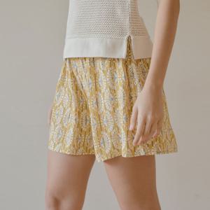 라페어 에스닉 커브 옐로우 인견 4부 팬츠 LWJDAP0009-YE