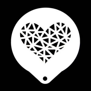 케이크데코레이션 라떼아트 스테인레스 하트 스텐실 도안