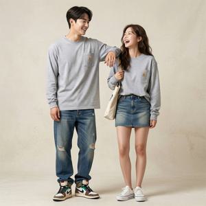 칼하트 데일리 남녀공용 포켓 긴팔티 K126-HGY