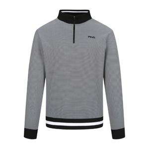 [핑골프](사은품증정) 남성 투톤 조직 반집업 긴팔 니트 (111E1SR102_BK)