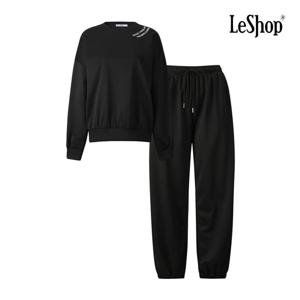 르샵  하프 자수 맨투맨 티 앤 팬츠 셋업 (BQ3ST004A)