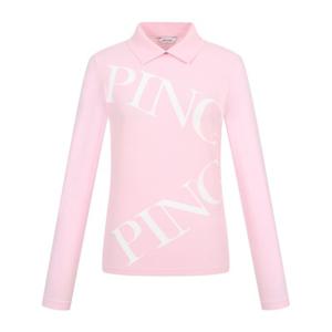 [핑골프](사은품증정) 여성 니트 믹스 로고 카라 긴팔 티셔츠 (121E1TO156_PK)