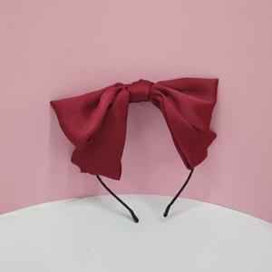 큰리본머리띠 헤어 스타일링 왕리본 머리띠 와인레드