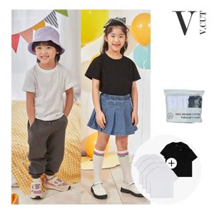 [브이컷(v-cut)] 브이컷 키즈 오가닉 면 티셔츠 6장