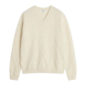 메종키츠네 아가일 브이넥 울 스웨터 PM00809KT1169 0383
