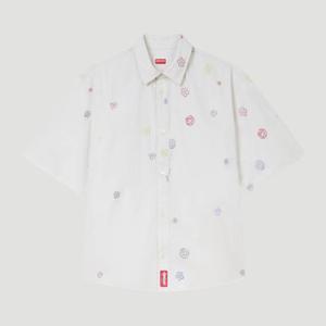 겐조 자수 모티프 코튼 반팔 셔츠 FF65CH1279IJ 04