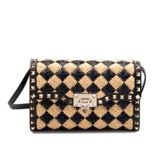 발렌티노 락스터드 라피아 스몰 숄더백 6W2B0R43FFS EX9