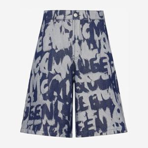 알렉산더맥퀸 그래피티 와이드 데님 쇼츠 794097QYAA2 4244