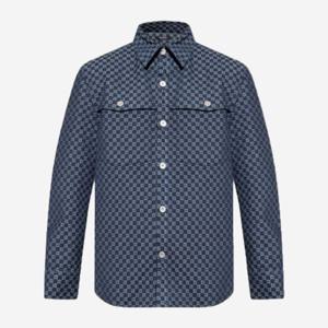 발망 모노그램 자카드 커브 헴 데님 셔츠 BH0HC088DD80 SHZ