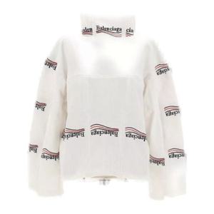 발렌시아가 올오버 로고 자카드 삭스 스웨터 7678194D8B2 9000