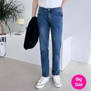 2L- SIN 800-33 남자 빅사이즈 스판슬림 일자 블루청바지