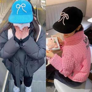 [패션] 코듀리본스냅백 볼캡 골덴 진주 리본 여성 패션모자