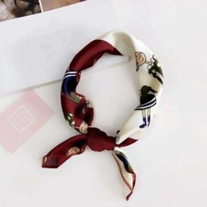 목도리 샤랄라 쁘띠 실크 스카프 웹툰 10호-레드