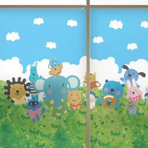 시트지파는곳 안개시트 칼라_주주 덩굴숲 친구들_C02_W120xH180cm