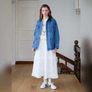 [올리브데올리브]티어드 핀턱 플레어 밴딩 스커트 OW5MS350