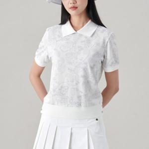 캘러웨이골프반팔티 LQS CWTY24M616_GY 여성 여름 프린트 블루종 티셔츠