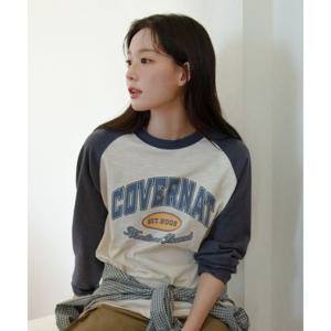 커버낫 COVERNAT [최윤지 ]슬럽 래글런 아치로고 롱슬리브 Navy CO2503LT14NA 452848