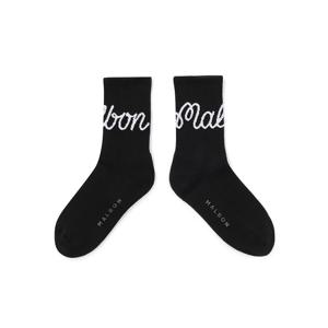 [말본 공식] 말본골프 말본 스크립트 자카드 크루 삭스 BLACK