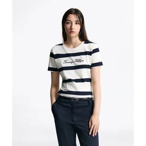 타미힐피거 TOMMY HILFIGER 스크립트 스트라이프 티셔츠 (T22F6TTO030WT10Y5) T22F6TTO030WT10Y5 454239