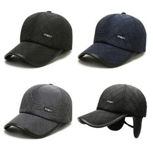 등산모자 남자 영문 뱃지 마름모 무늬 귀달이 겨울 기모 모자