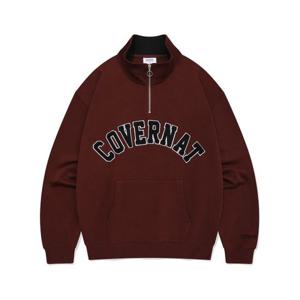 커버낫 COVERNAT 아치 로고 하프 집업 맨투맨 딥 레드 CO2403CR11DR 453182