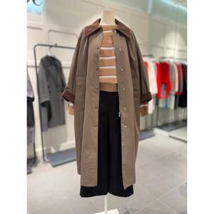 코듀로이 배색 오버핏 점퍼스타일트렌치코트(Z243MSI002)