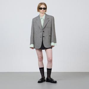 쥬크 울 블렌드 노치드 체크 재킷(Z251MSF003)