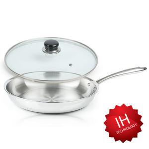 한일스텐레스 올파이브 통오중 스텐후라이팬28cm+유리뚜껑