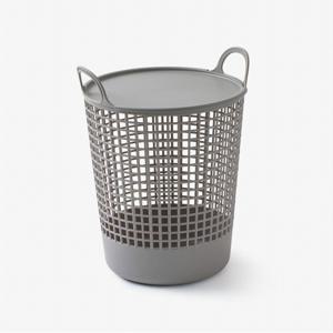 [JAJU] 자주 뚜껑 원형 세탁 햄퍼_39x39x53cm_그레이