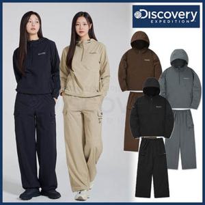 [백화점]디스커버리 24년 가을 이월/할인 여성 우븐 에센셜 후드아노락+루즈핏스트링팬츠 나일론 트레이닝세트  DWTR36044,DWTP36044