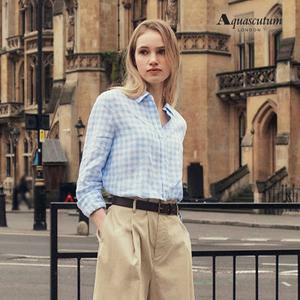 아쿠아스큐텀 [TAG가 159,800원] 프렌치 린넨100 체크 셔츠 WZWS3Q0B