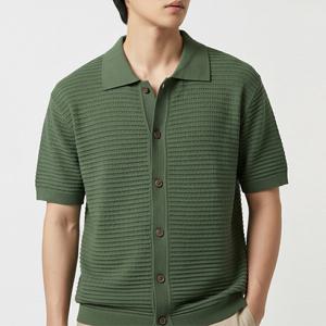 [리얼슬로우]펀칭 반팔 니트 가디건 RSCA3086