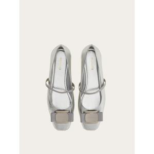 살바토레 페라가모 바라 보우 발레 플랫 01H345 769030 SILVER D
