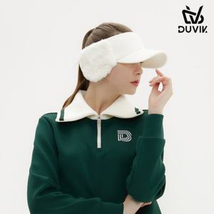듀빅 여성 코듀로이 귀달이 퍼 썬바이저 DD4WAP781WH