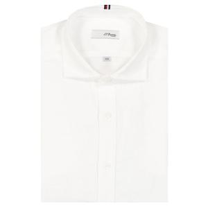 [에스티듀퐁(셔츠)]화이트 린넨 와이드 솔리드 슬림핏 긴소매 셔츠 SE4SM21LS315SWH