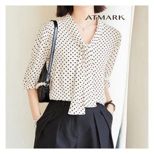 [앳마크]ATMARK 잔도트타이넥라인블라우스_AA46BL008G