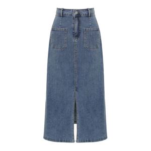 [에이비에프지]포켓 포인트 H라인 데님 롱 스커트 APY4ZS32J